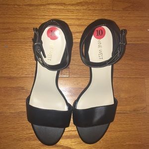Nine West Open Toe Black Heels